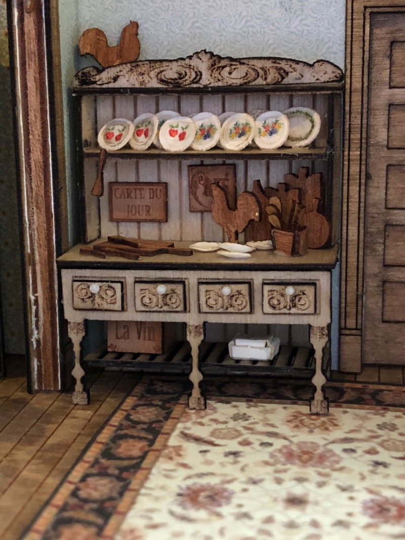 Vintage Handmade Dollhouse Size Cupboard Cabinet Pantry Filigree